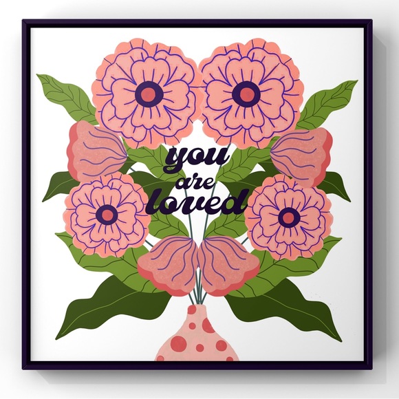 ✨NEW✨Original 8x10 Illustration Love Quote Flower Art Wall Print … - Picture 1 of 2